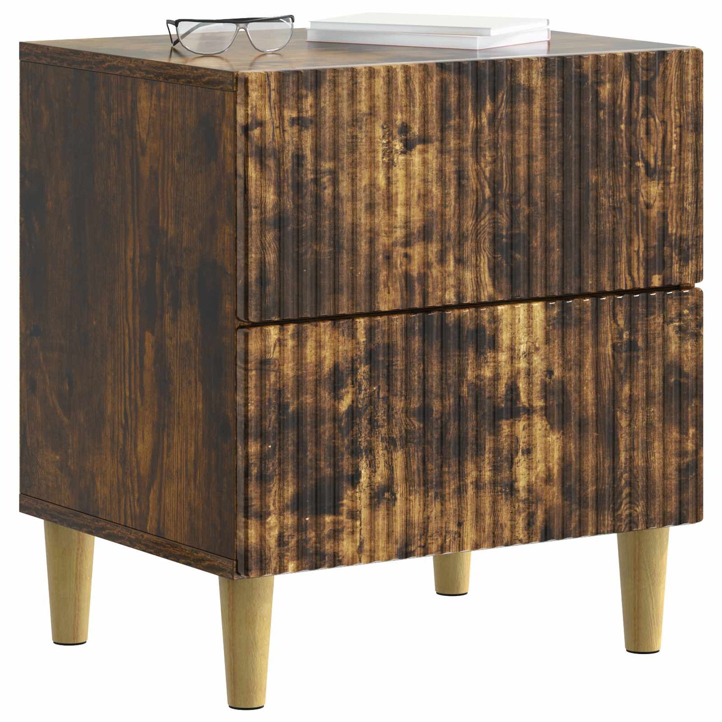 vidaXL Bedside Cabinet Smoked Oak 62 x 34.5 x 47.5 cm Engineered Wood