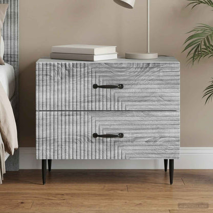 vidaXL Bedside Cabinet Grey Sonoma 62 x 34.5 x 47.5 cm Engineered Wood