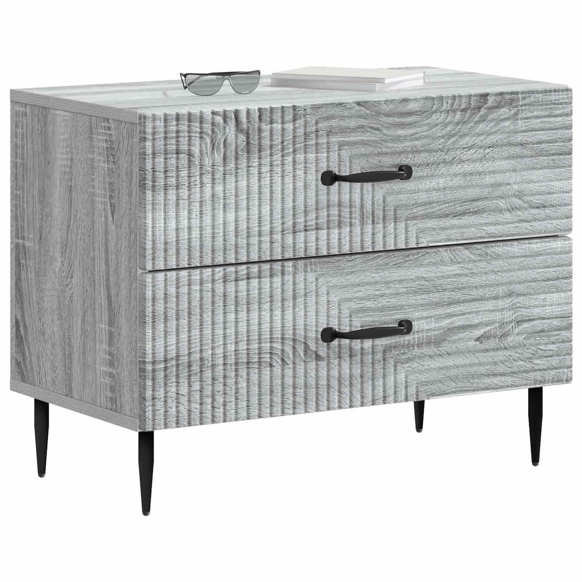 vidaXL Bedside Cabinet Grey Sonoma 62 x 34.5 x 47.5 cm Engineered Wood