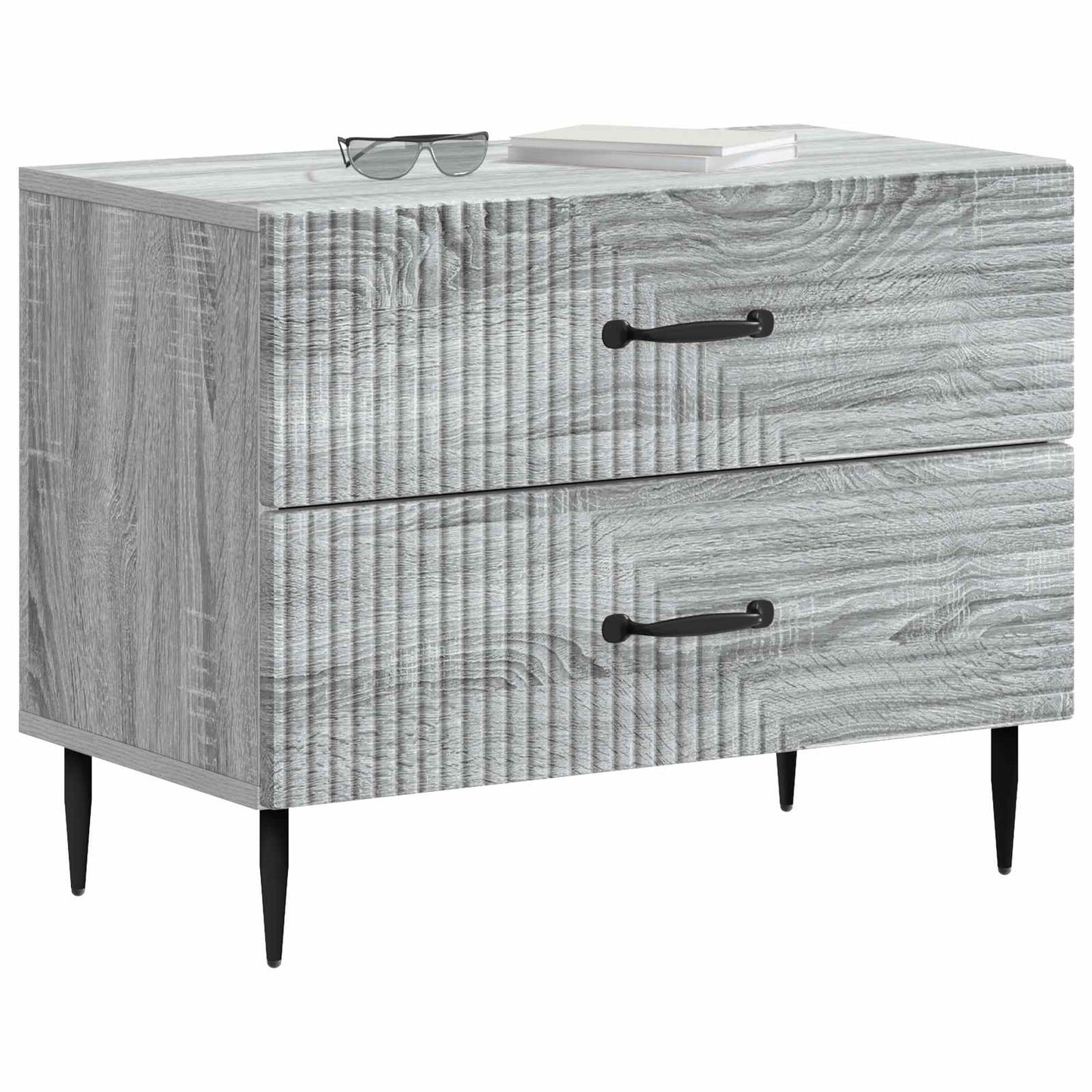 vidaXL Bedside Cabinet Grey Sonoma 62 x 34.5 x 47.5 cm Engineered Wood