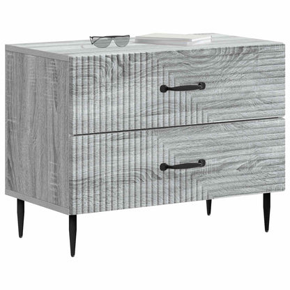 vidaXL Bedside Cabinet Grey Sonoma 62 x 34.5 x 47.5 cm Engineered Wood