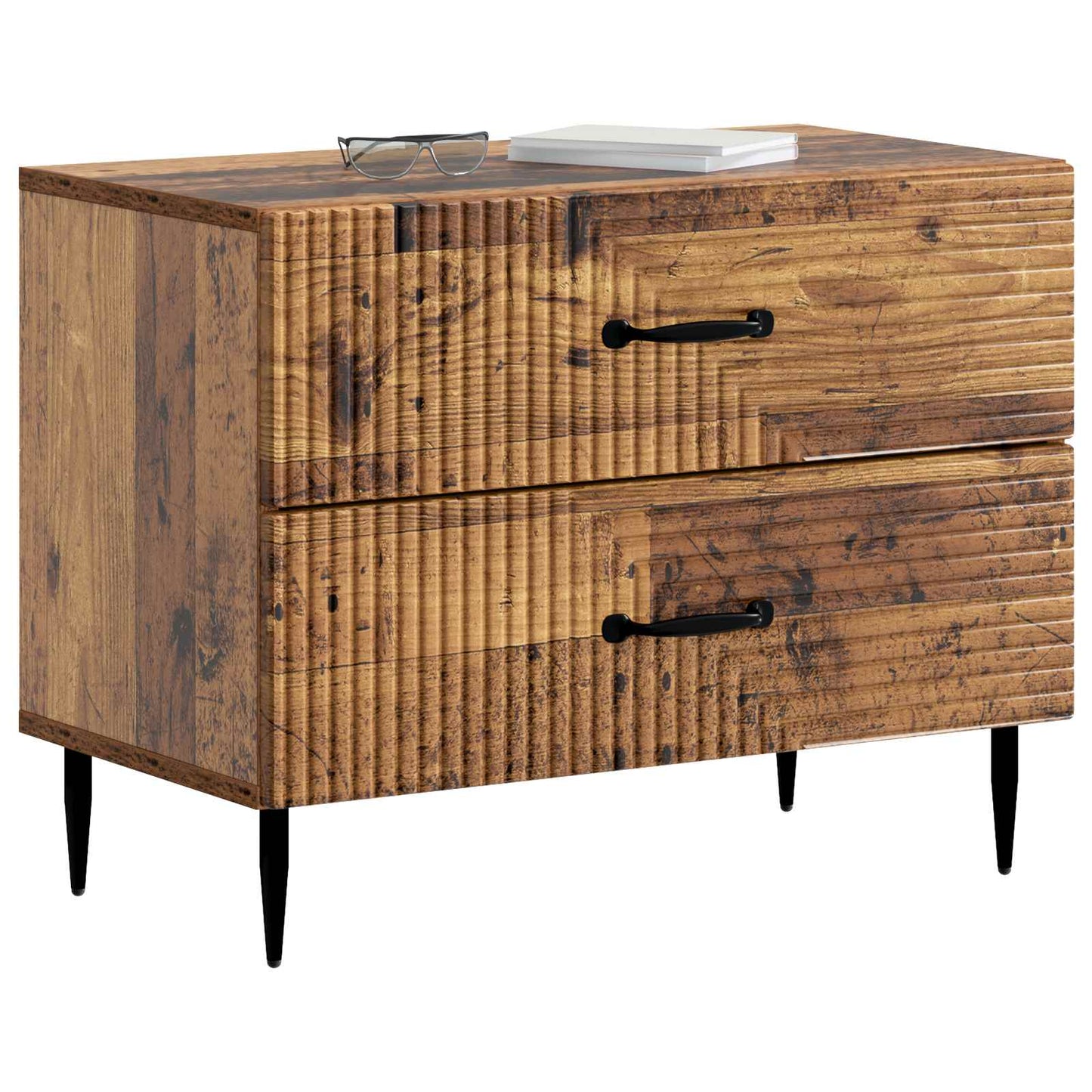 vidaXL Bedside Cabinet Old Wood 62 x 34.5 x 47.5 cm Engineered Wood