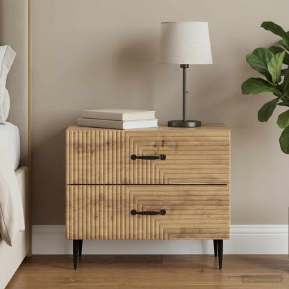 vidaXL Bedside Cabinet Artisan Oak 62 x 34.5 x 47.5 cm Engineered Wood