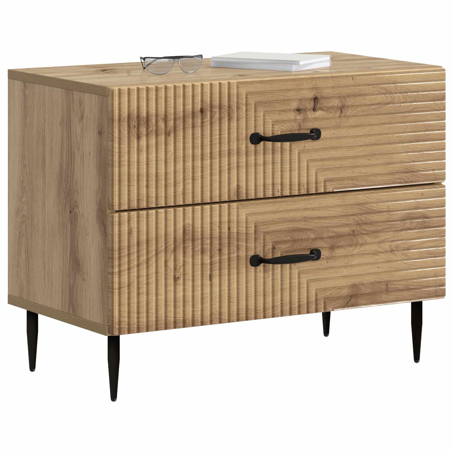 vidaXL Bedside Cabinet Artisan Oak 62 x 34.5 x 47.5 cm Engineered Wood