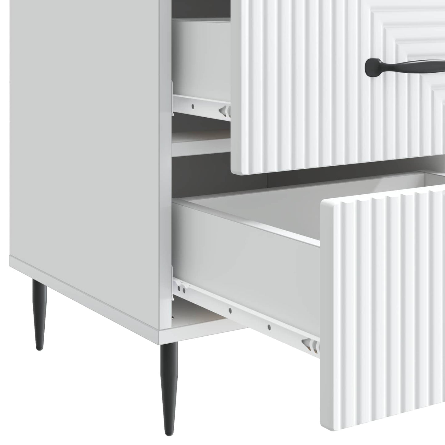 vidaXL Bedside Cabinet White 43 x 41 x 66.5 cm Engineered Wood