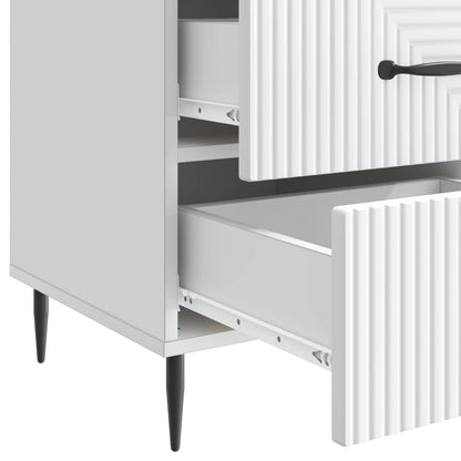 vidaXL Bedside Cabinet White 43 x 41 x 66.5 cm Engineered Wood