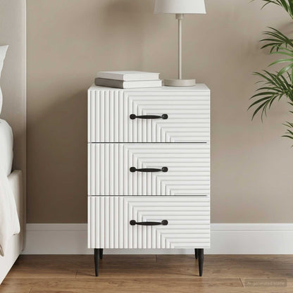 vidaXL Bedside Cabinet White 43 x 41 x 66.5 cm Engineered Wood