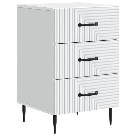 vidaXL Bedside Cabinet White 43 x 41 x 66.5 cm Engineered Wood