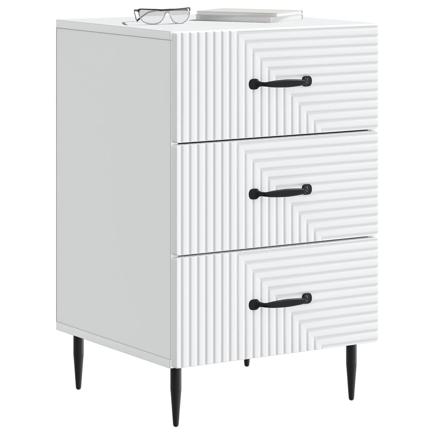 vidaXL Bedside Cabinet White 43 x 41 x 66.5 cm Engineered Wood