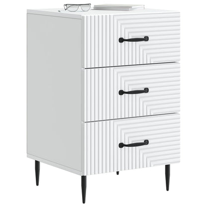 vidaXL Bedside Cabinet White 43 x 41 x 66.5 cm Engineered Wood