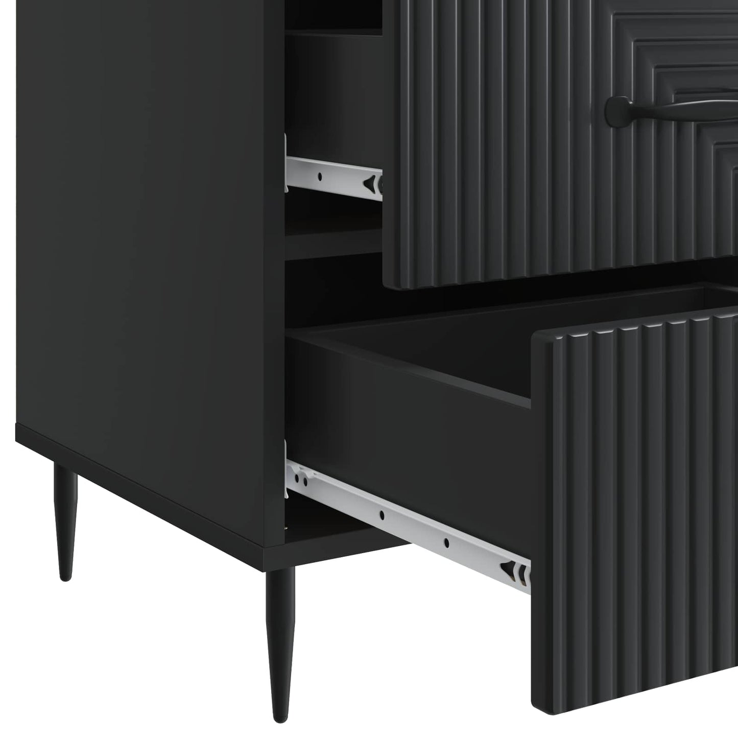 vidaXL Bedside Cabinet Black 43 x 41 x 66.5 cm Engineered Wood