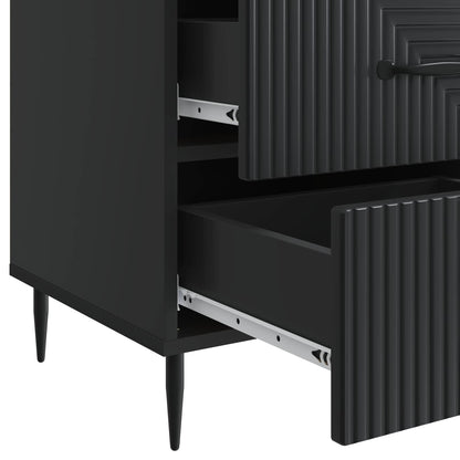 vidaXL Bedside Cabinet Black 43 x 41 x 66.5 cm Engineered Wood