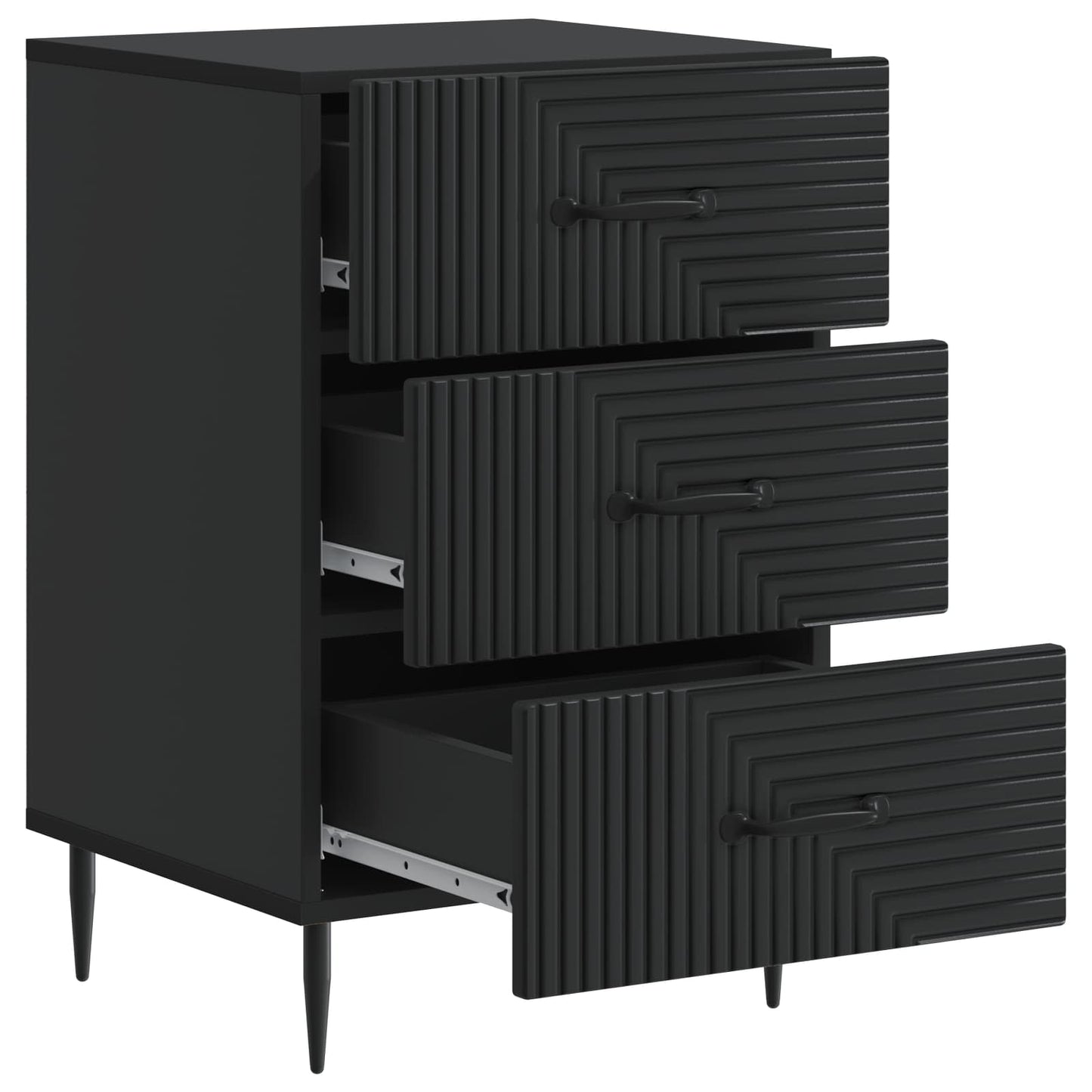 vidaXL Bedside Cabinet Black 43 x 41 x 66.5 cm Engineered Wood