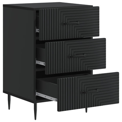 vidaXL Bedside Cabinet Black 43 x 41 x 66.5 cm Engineered Wood