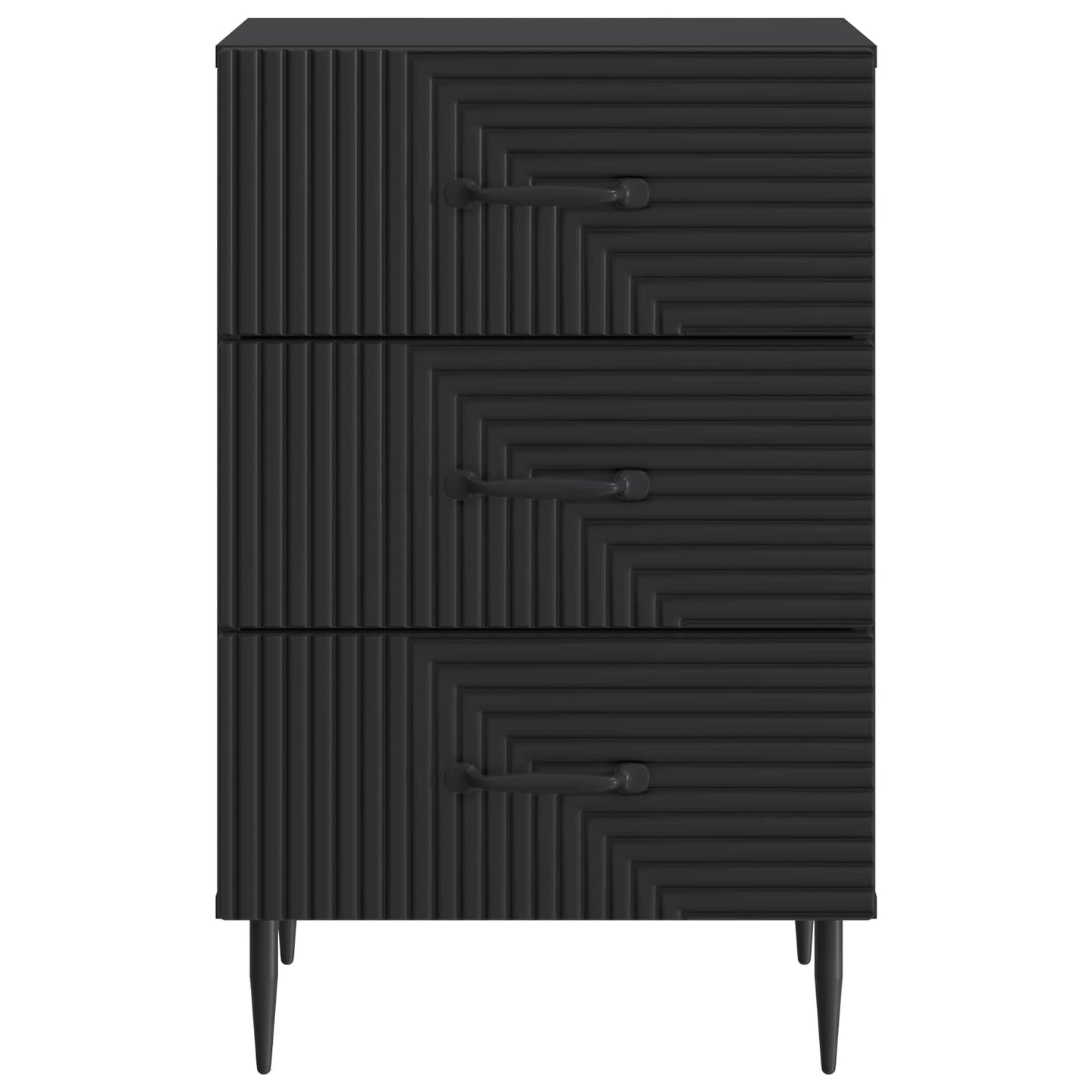 vidaXL Bedside Cabinet Black 43 x 41 x 66.5 cm Engineered Wood
