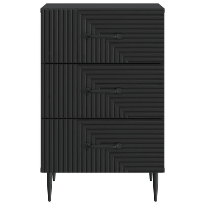 vidaXL Bedside Cabinet Black 43 x 41 x 66.5 cm Engineered Wood