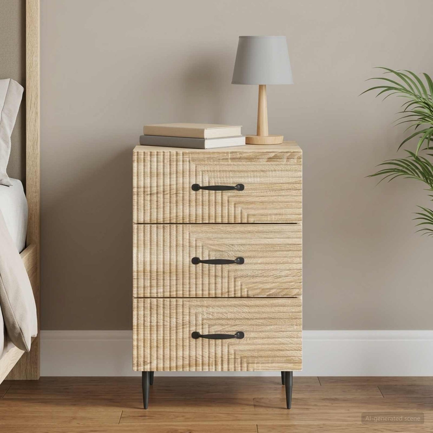 vidaXL Bedside Cabinet Sonoma Oak 43 x 41 x 66.5 cm Engineered Wood