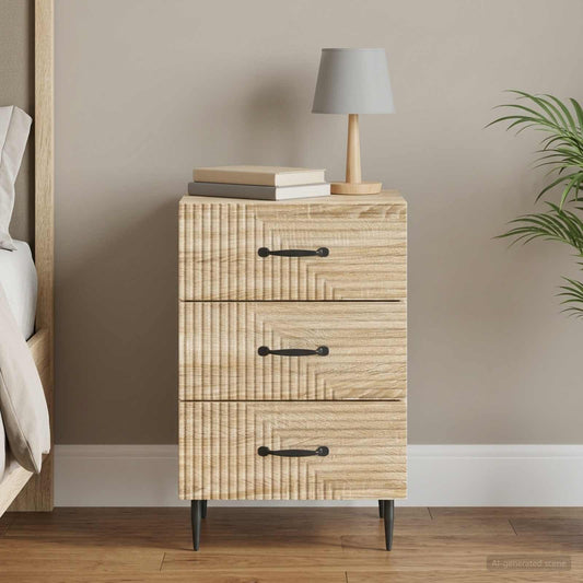 vidaXL Bedside Cabinet Sonoma Oak 43 x 41 x 66.5 cm Engineered Wood