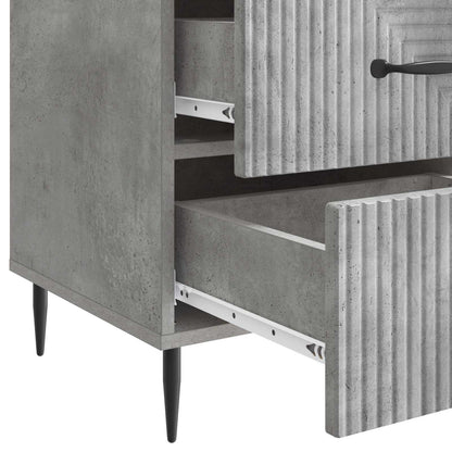 vidaXL Bedside Cabinet Concrete Grey 43 x 41 x 66.5 cm Engineered Wood