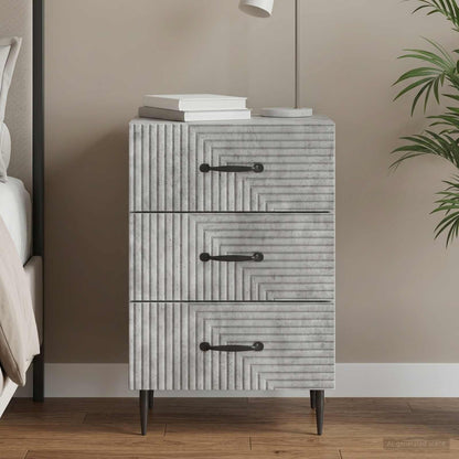 vidaXL Bedside Cabinet Concrete Grey 43 x 41 x 66.5 cm Engineered Wood