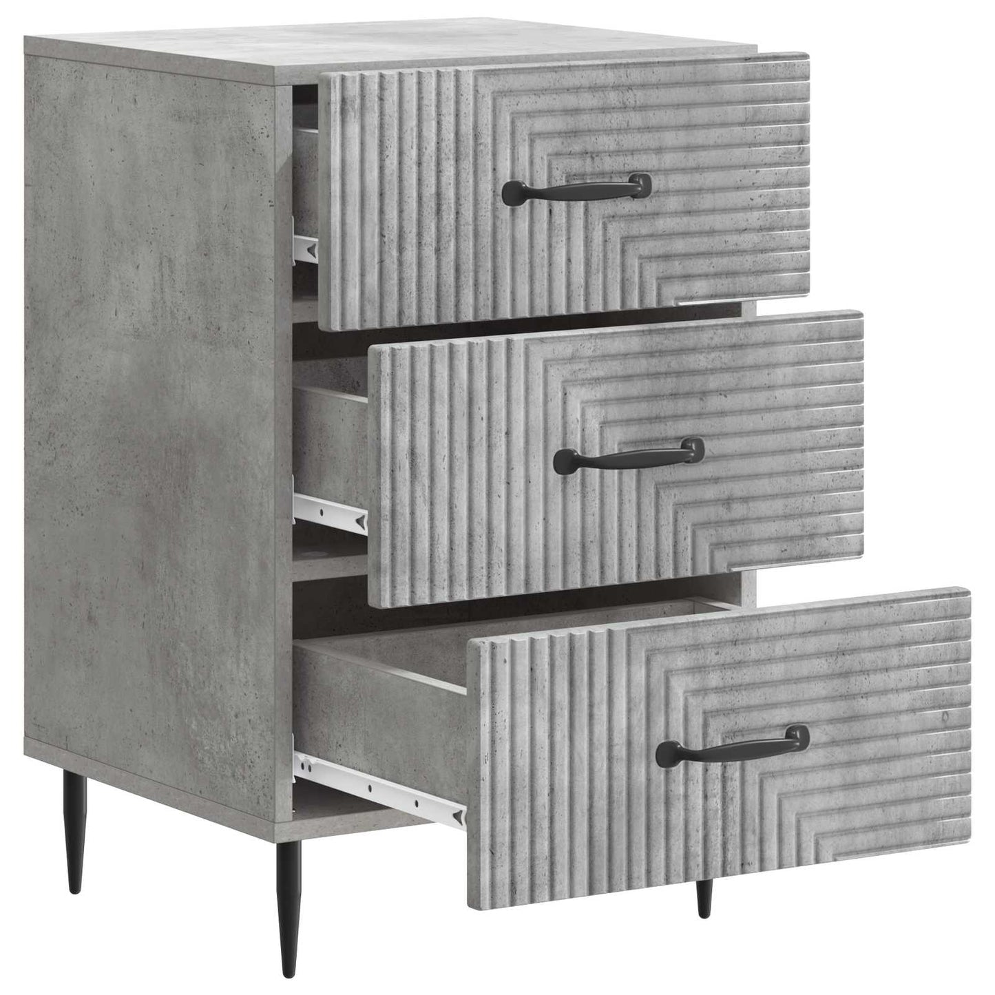 vidaXL Bedside Cabinet Concrete Grey 43 x 41 x 66.5 cm Engineered Wood