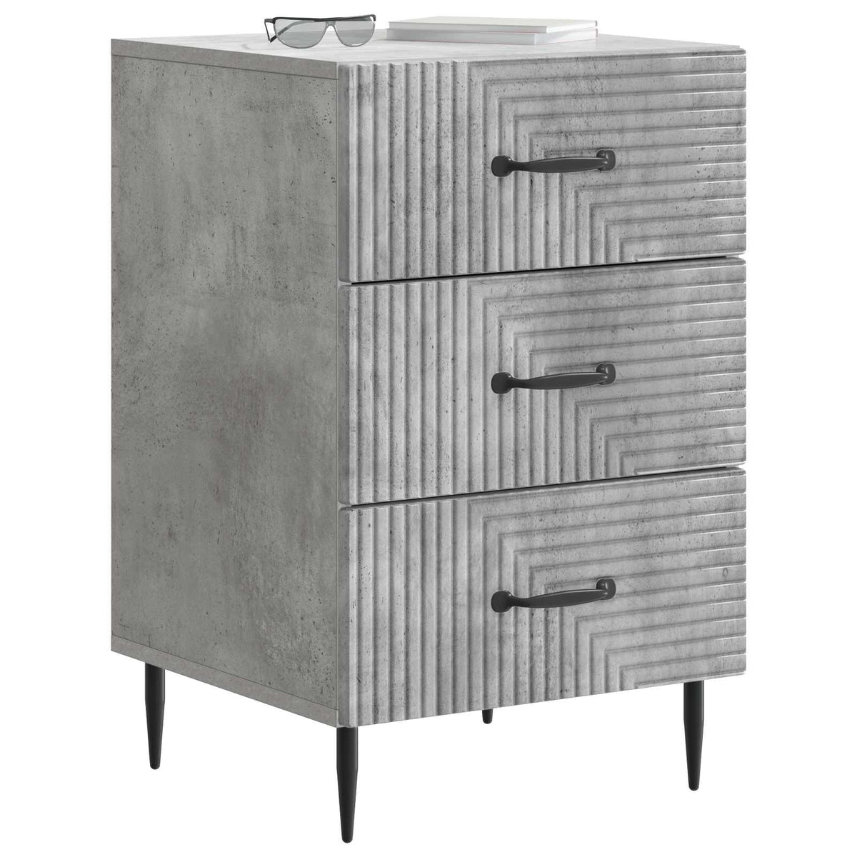vidaXL Bedside Cabinet Concrete Grey 43 x 41 x 66.5 cm Engineered Wood