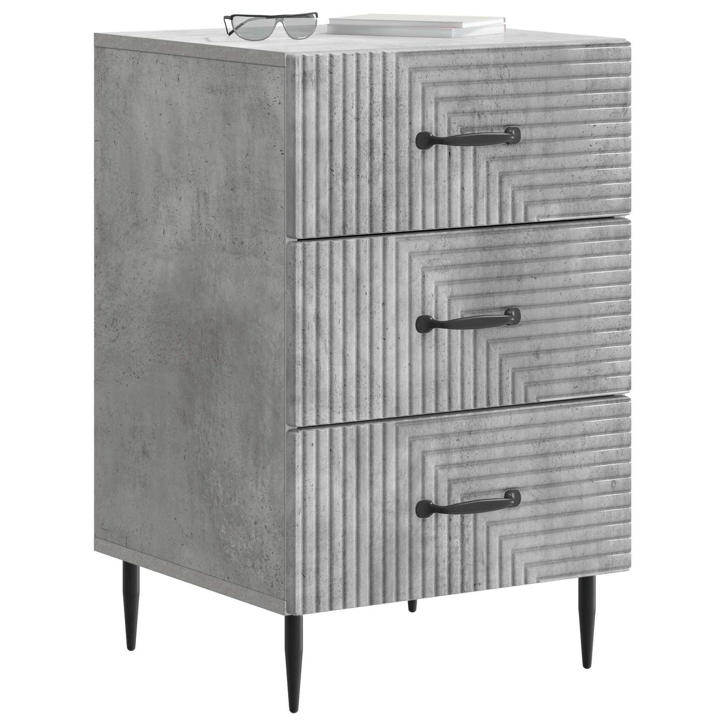 vidaXL Bedside Cabinet Concrete Grey 43 x 41 x 66.5 cm Engineered Wood