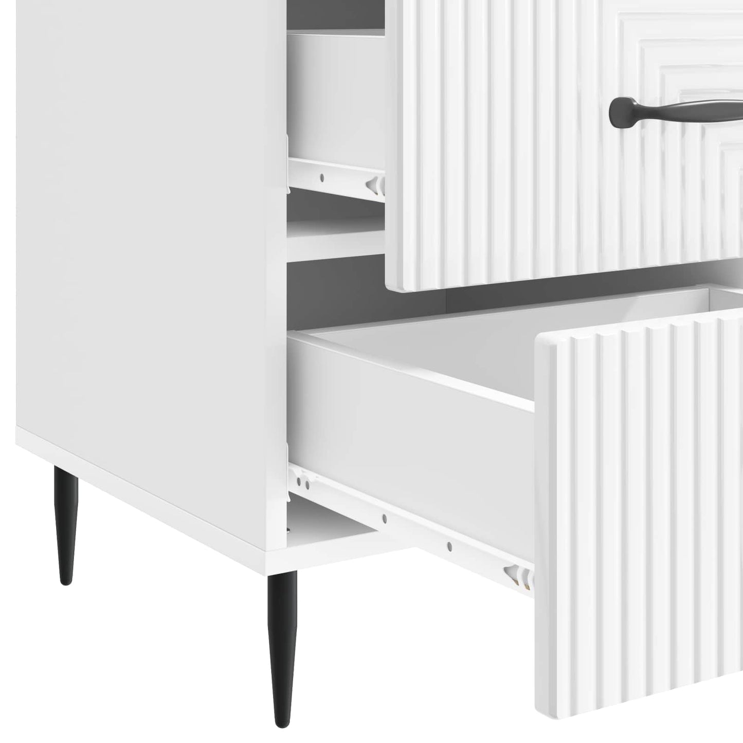 vidaXL Bedside Cabinet with Drawer High Gloss White 43 x 41 x 66.5 cm