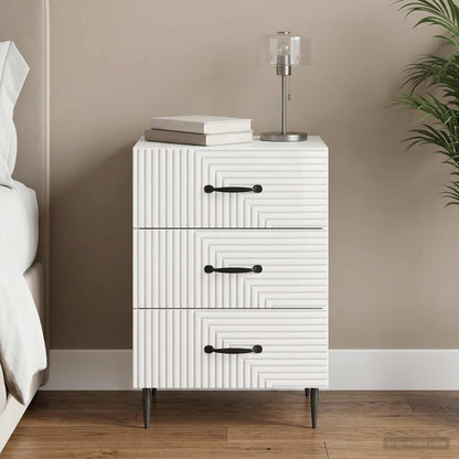 vidaXL Bedside Cabinet with Drawer High Gloss White 43 x 41 x 66.5 cm