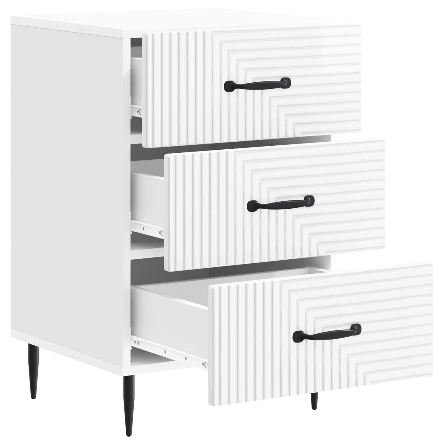 vidaXL Bedside Cabinet with Drawer High Gloss White 43 x 41 x 66.5 cm