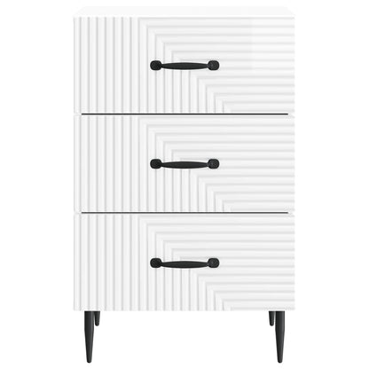 vidaXL Bedside Cabinet with Drawer High Gloss White 43 x 41 x 66.5 cm