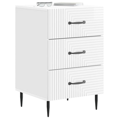 vidaXL Bedside Cabinet with Drawer High Gloss White 43 x 41 x 66.5 cm