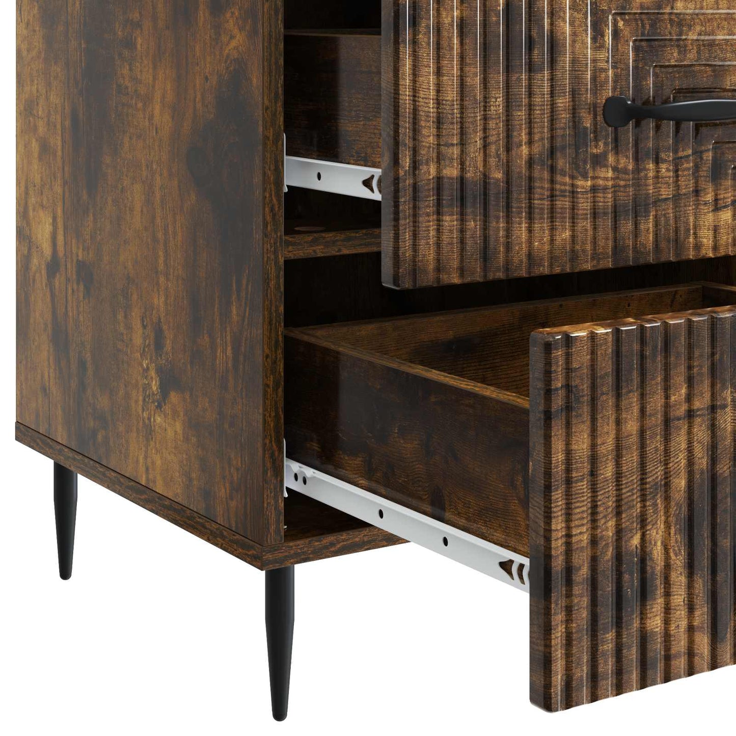 vidaXL Bedside Cabinet Smoked Oak 43 x 41 x 66.5 cm Engineered Wood