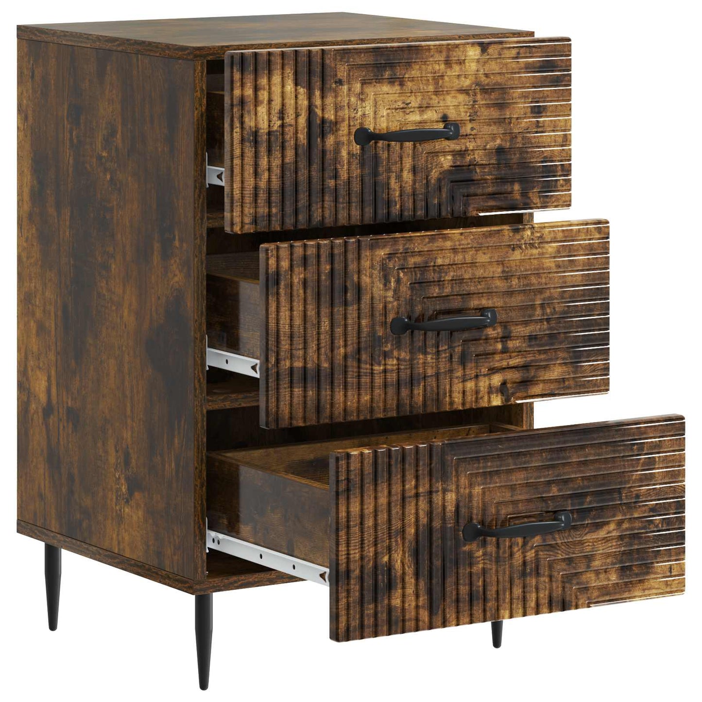 vidaXL Bedside Cabinet Smoked Oak 43 x 41 x 66.5 cm Engineered Wood