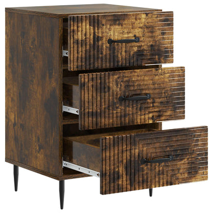 vidaXL Bedside Cabinet Smoked Oak 43 x 41 x 66.5 cm Engineered Wood