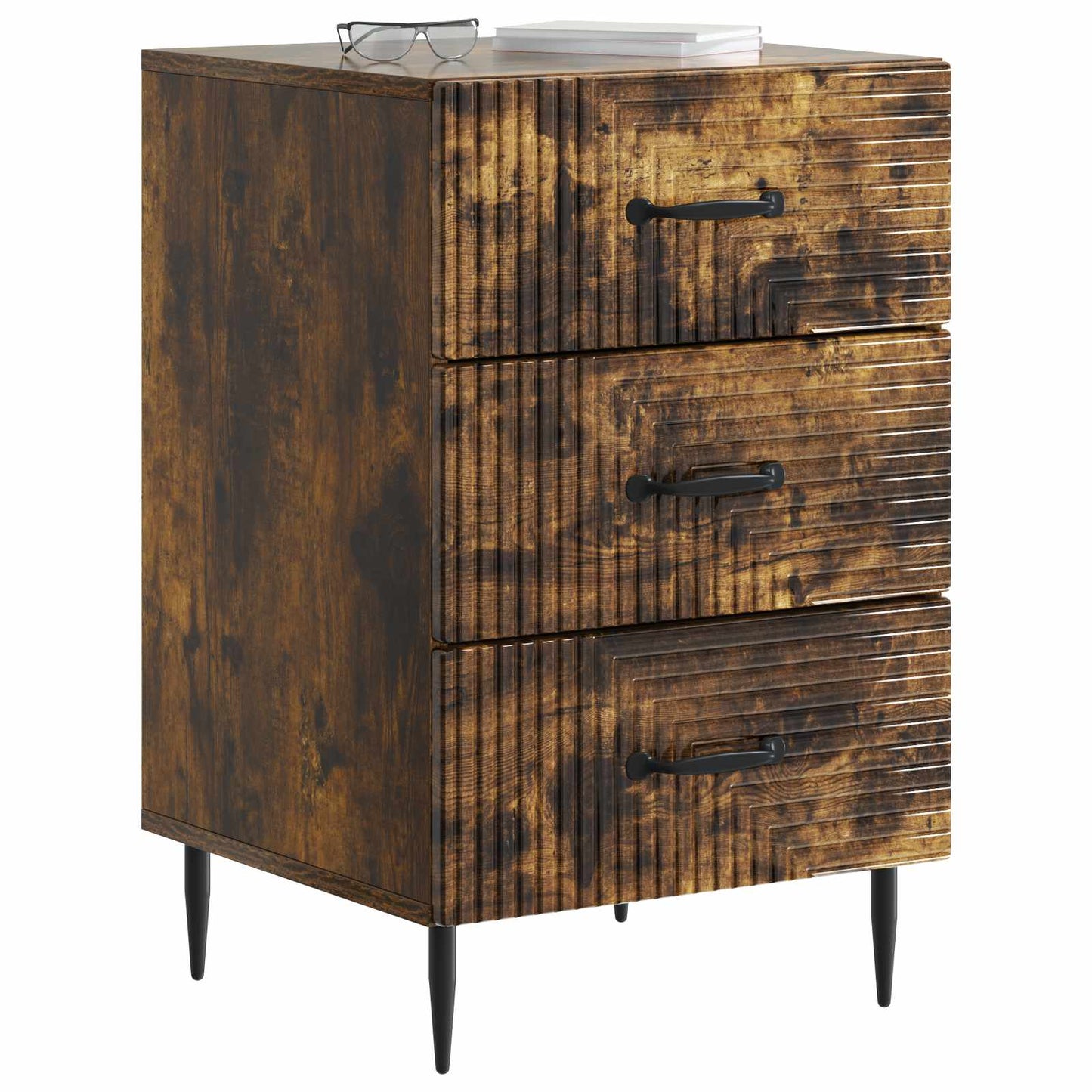 vidaXL Bedside Cabinet Smoked Oak 43 x 41 x 66.5 cm Engineered Wood
