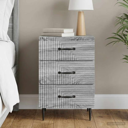 vidaXL Bedside Cabinet Grey Sonoma 43 x 41 x 66.5 cm Engineered Wood