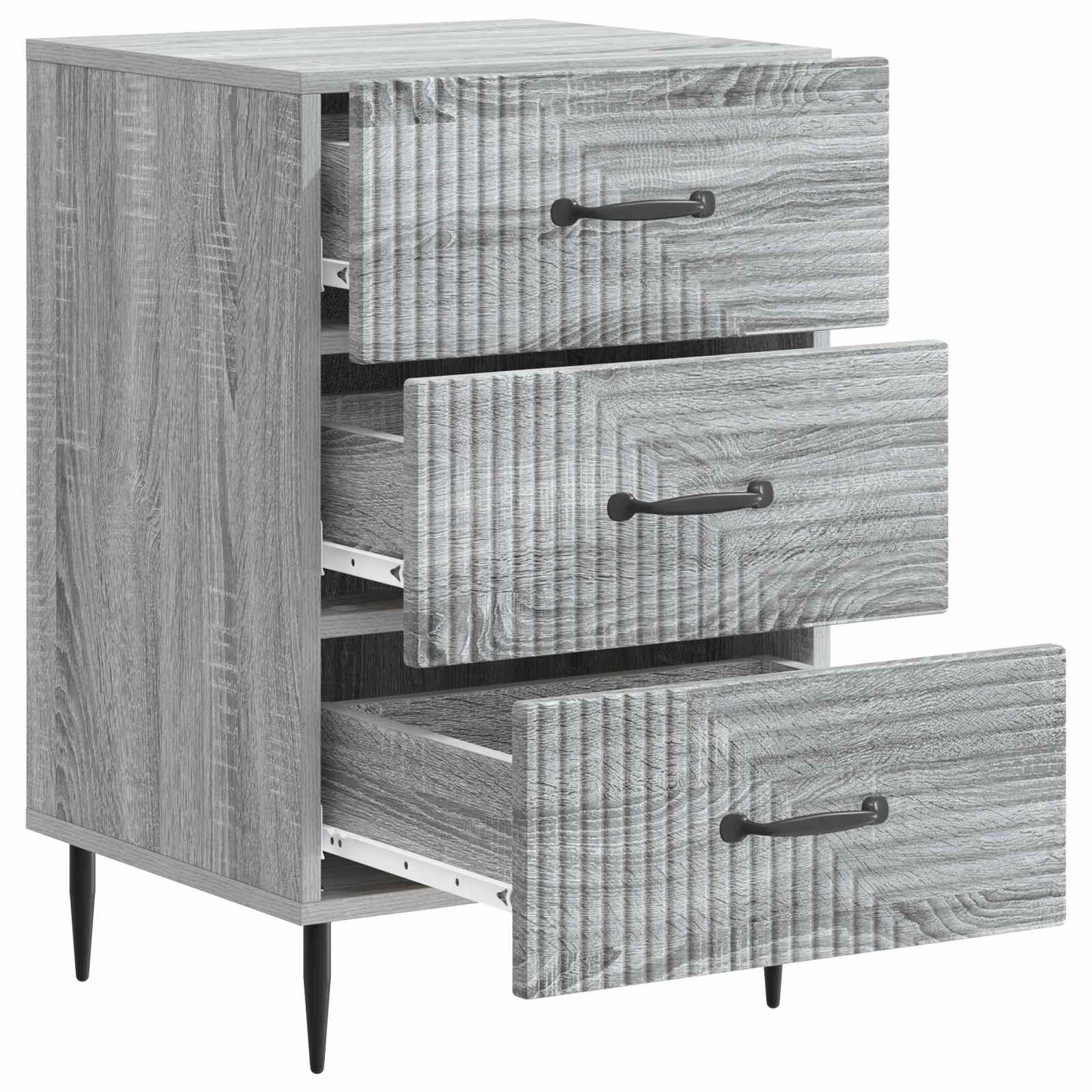 vidaXL Bedside Cabinet Grey Sonoma 43 x 41 x 66.5 cm Engineered Wood