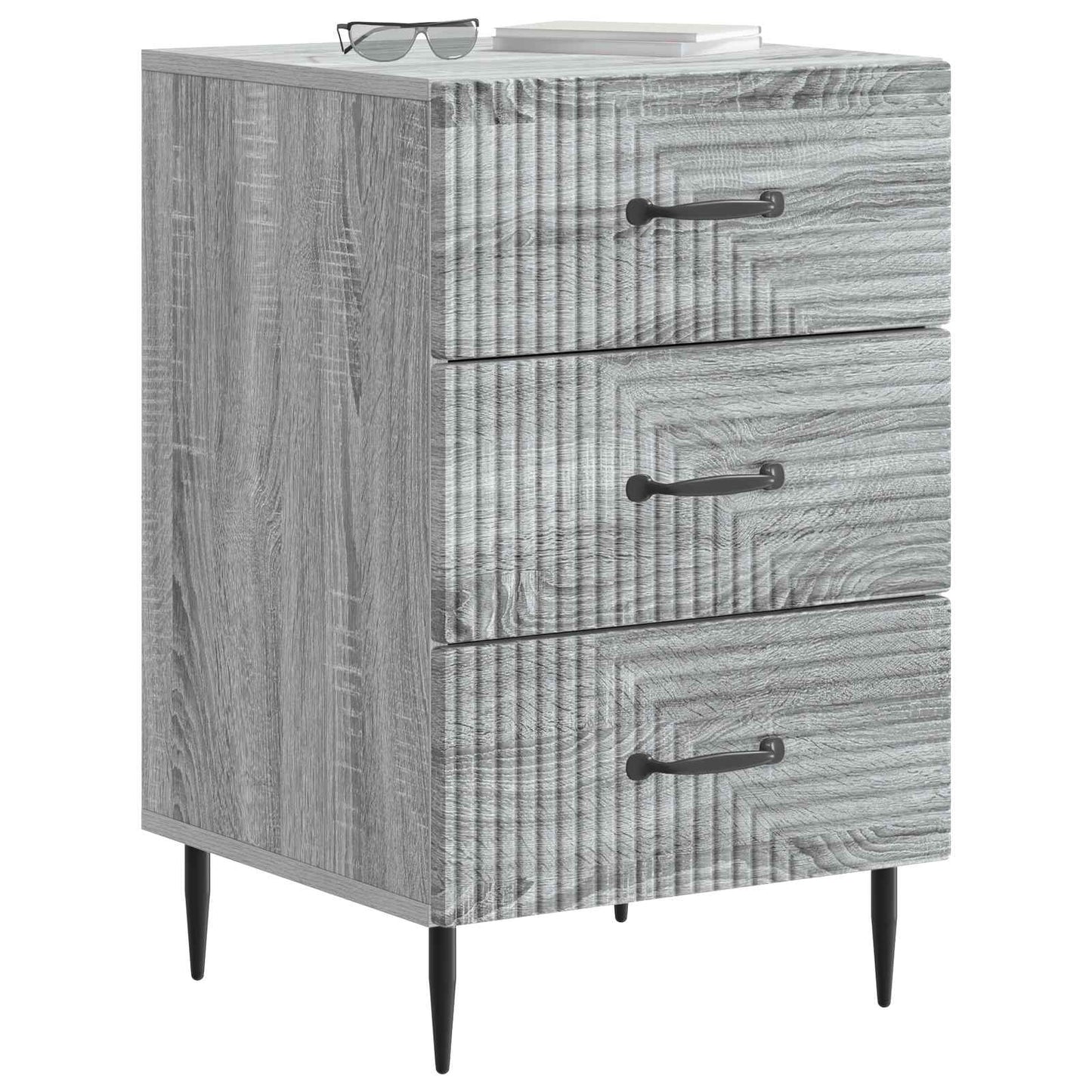 vidaXL Bedside Cabinet Grey Sonoma 43 x 41 x 66.5 cm Engineered Wood