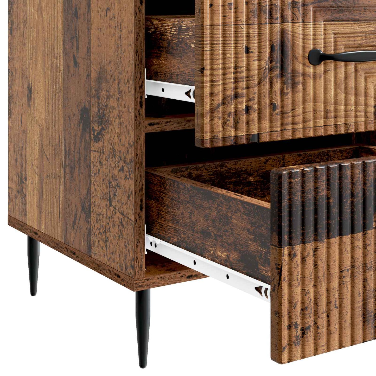 vidaXL Bedside Cabinet Old Wood 43 x 41 x 66.5 cm Engineered Wood