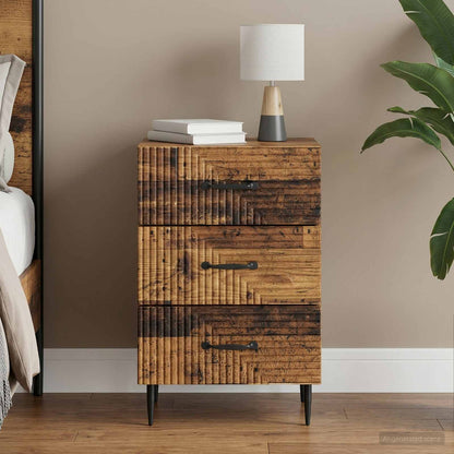 vidaXL Bedside Cabinet Old Wood 43 x 41 x 66.5 cm Engineered Wood