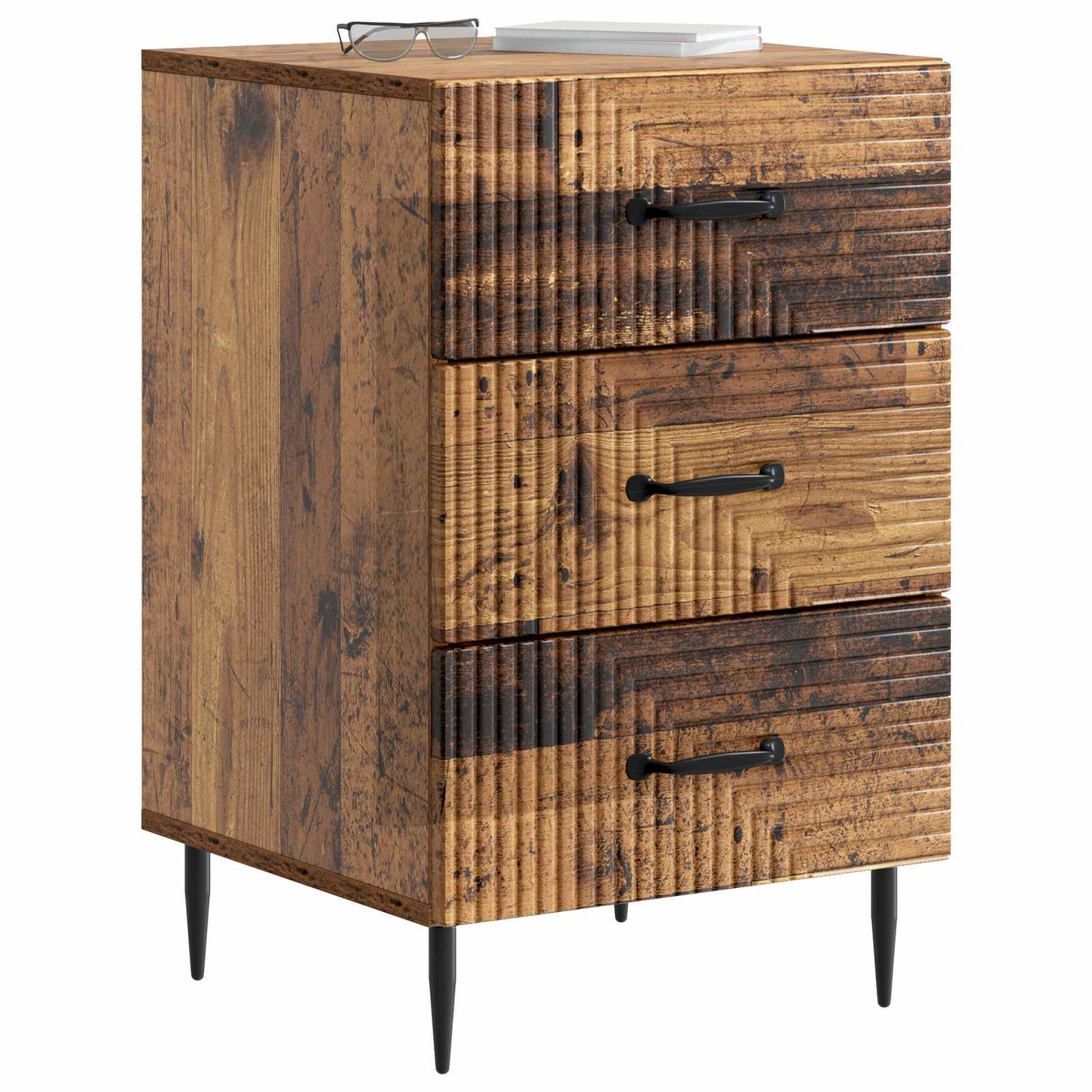 vidaXL Bedside Cabinet Old Wood 43 x 41 x 66.5 cm Engineered Wood