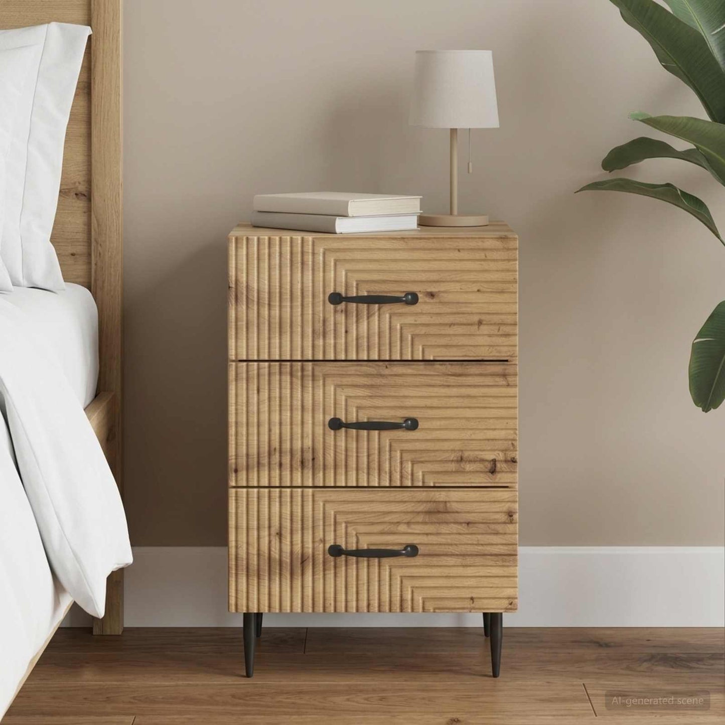 vidaXL Bedside Cabinet Artisan Oak 43 x 41 x 66.5 cm Engineered Wood