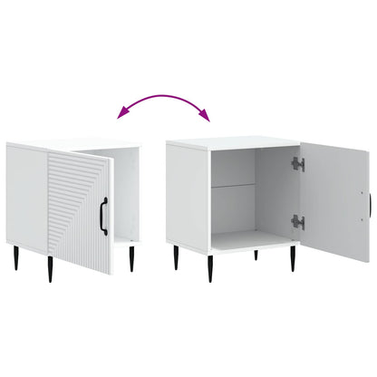 vidaXL Bedside Cabinet White 43 x 34.5 x 50 cm Engineered Wood