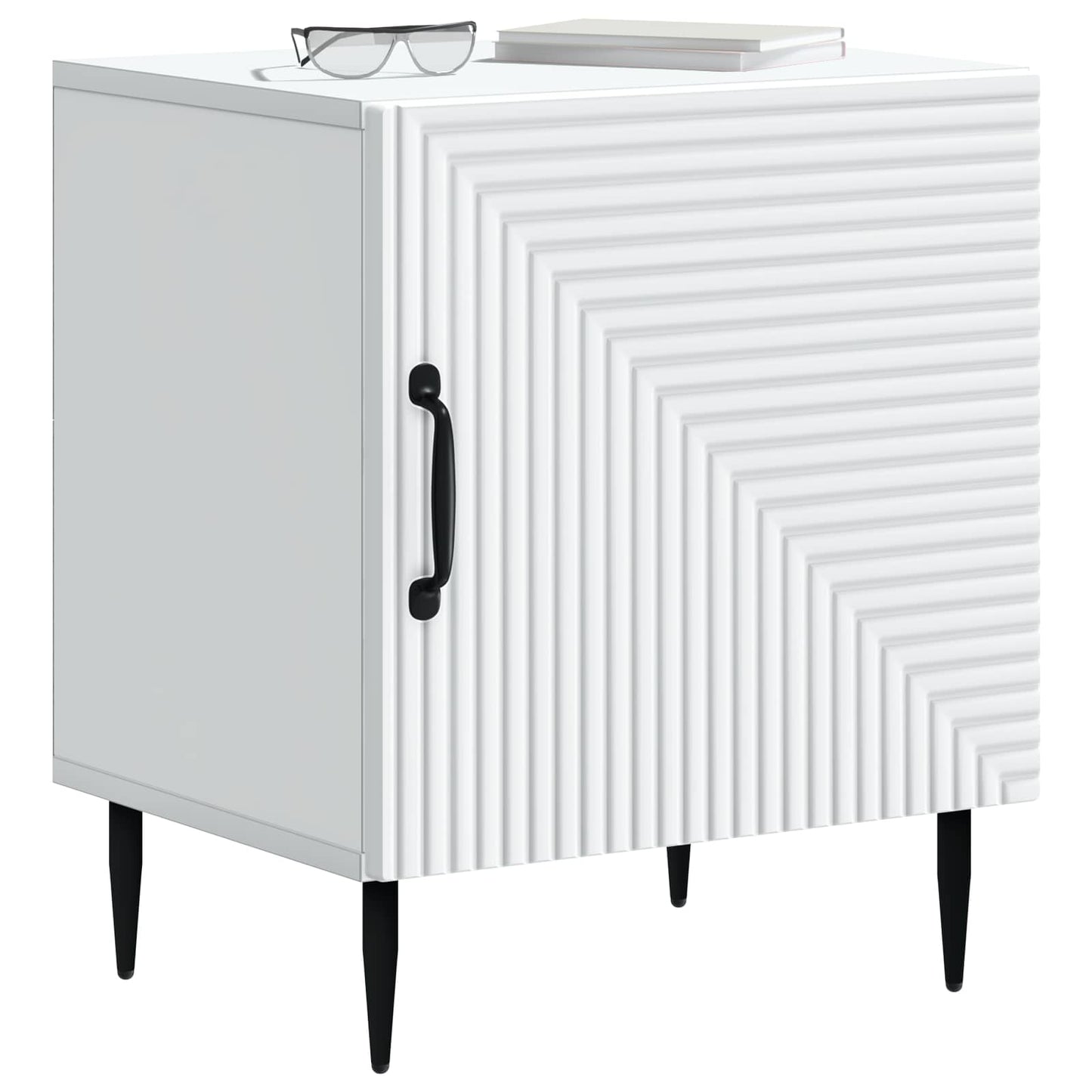 vidaXL Bedside Cabinet White 43 x 34.5 x 50 cm Engineered Wood
