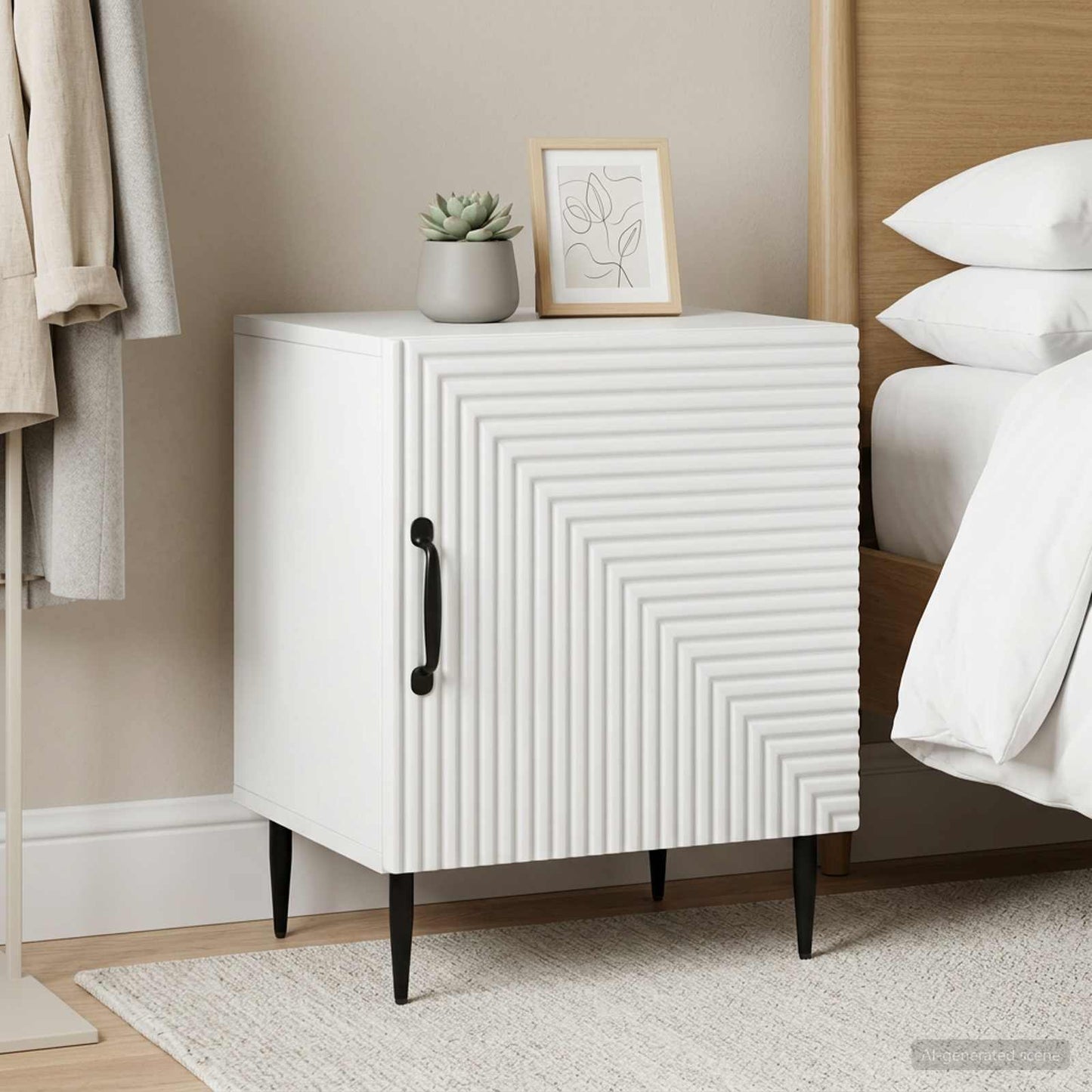 vidaXL Bedside Cabinet 2 pcs White 43 x 34.5 x 50 cm Engineered Wood