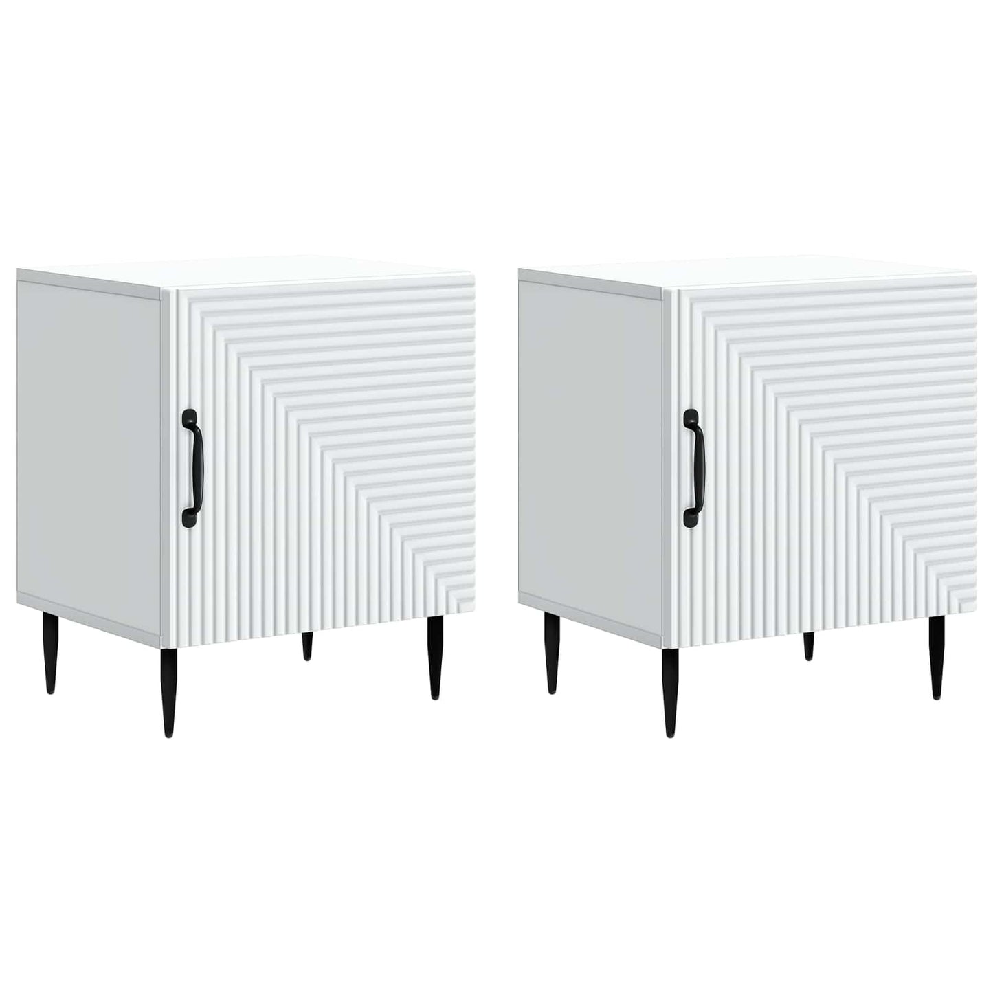 vidaXL Bedside Cabinet 2 pcs White 43 x 34.5 x 50 cm Engineered Wood