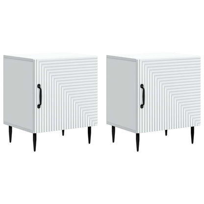 vidaXL Bedside Cabinet 2 pcs White 43 x 34.5 x 50 cm Engineered Wood