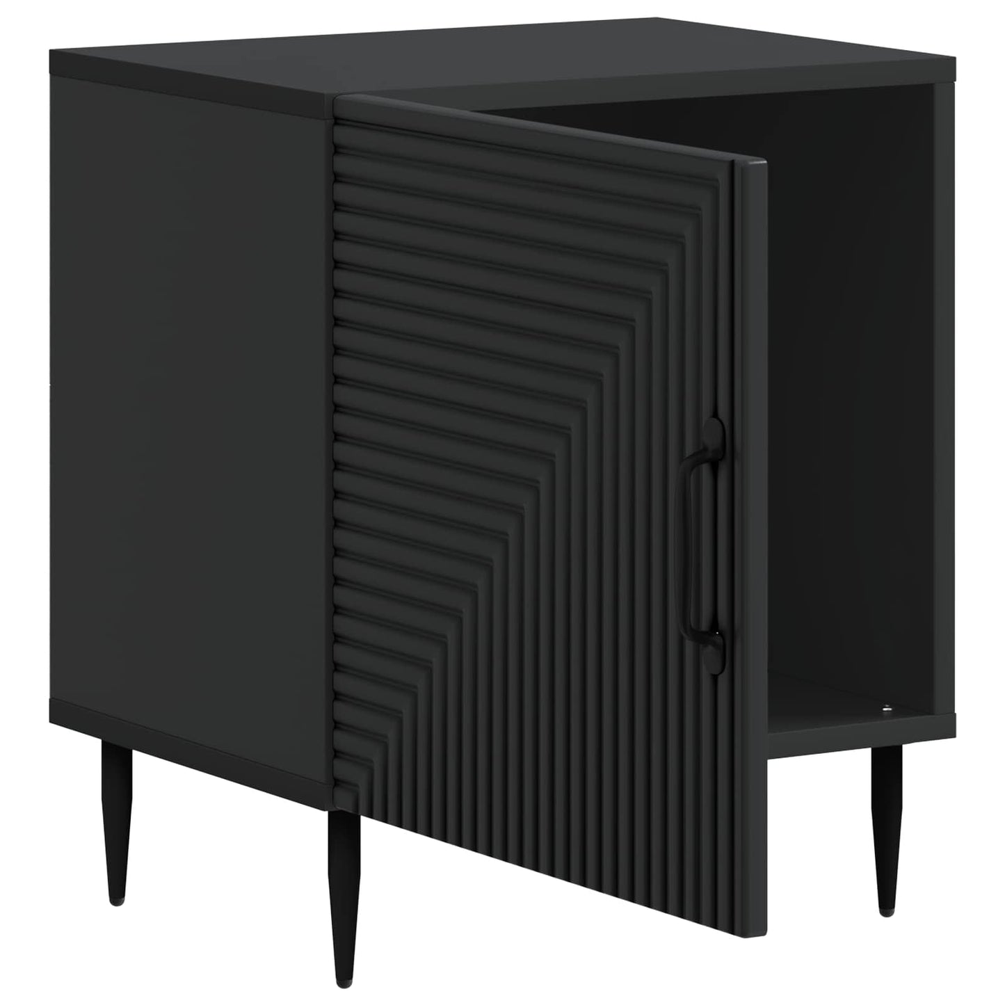 vidaXL Bedside Cabinet Black 43 x 34.5 x 50 cm Engineered Wood