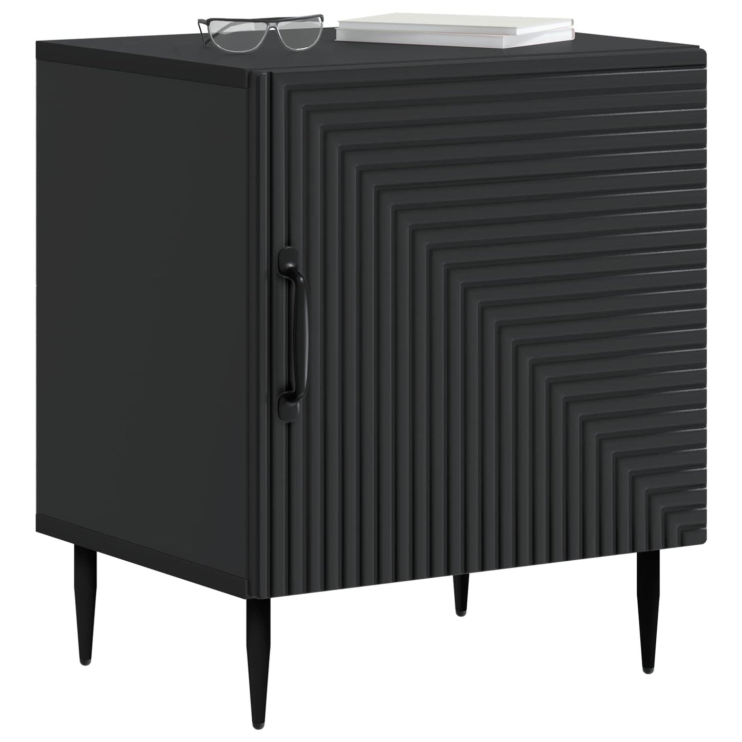 vidaXL Bedside Cabinet Black 43 x 34.5 x 50 cm Engineered Wood